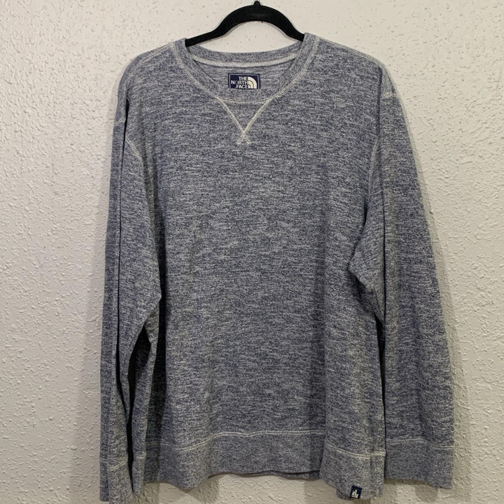The North Face Heather Blue Crew Neck Long Sleeve Pull Over‎ size XL